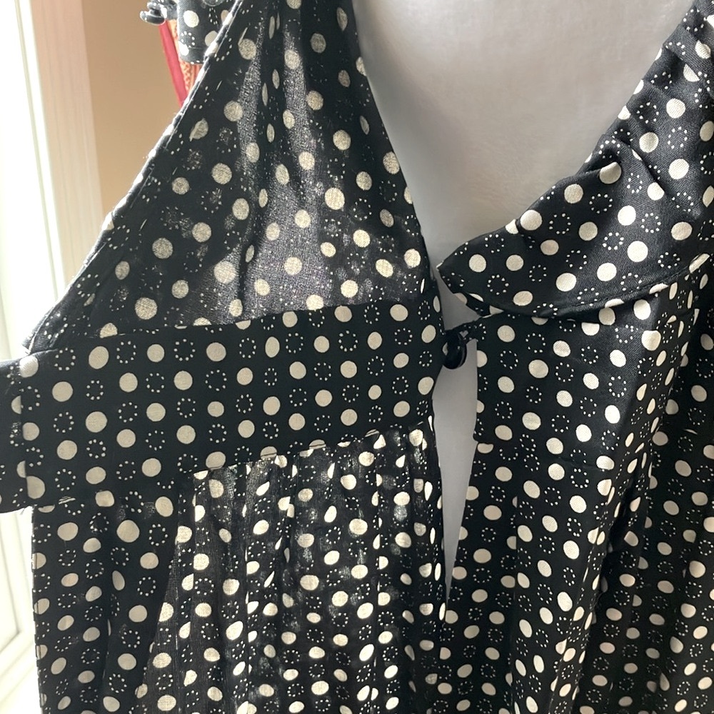J. Crew Silk Wrap Polka-Dot Dress Black/White Size 4 - Picture 13 of 16
